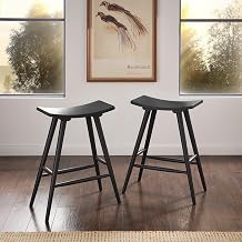 24-Inch Counter Stool Set of 2 - Vulcan Black Finish - Easy Assembly - Ideal for Kitchen, Dining Room (698V-24)