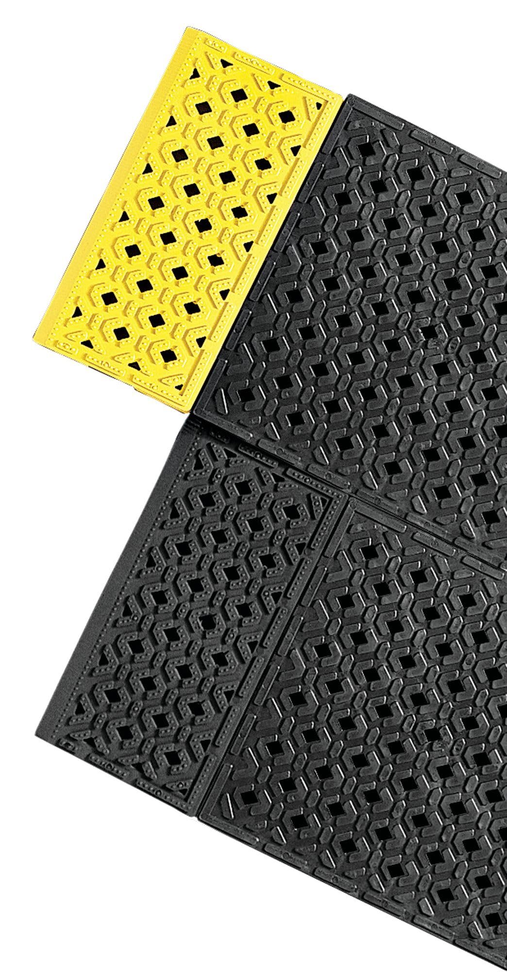 Notrax Black/Yellow / 2'W x 6'L x 1/2" Thick / 1 Lab Matting