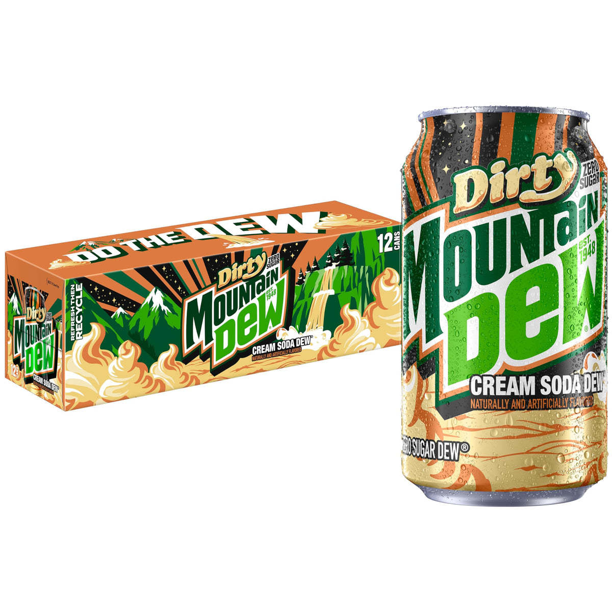 Dirty Dew - 12oz 12pk Zero Sugar by Mountain Dew – 12 Fl Oz (Pack of 12), Green, Pack of 12