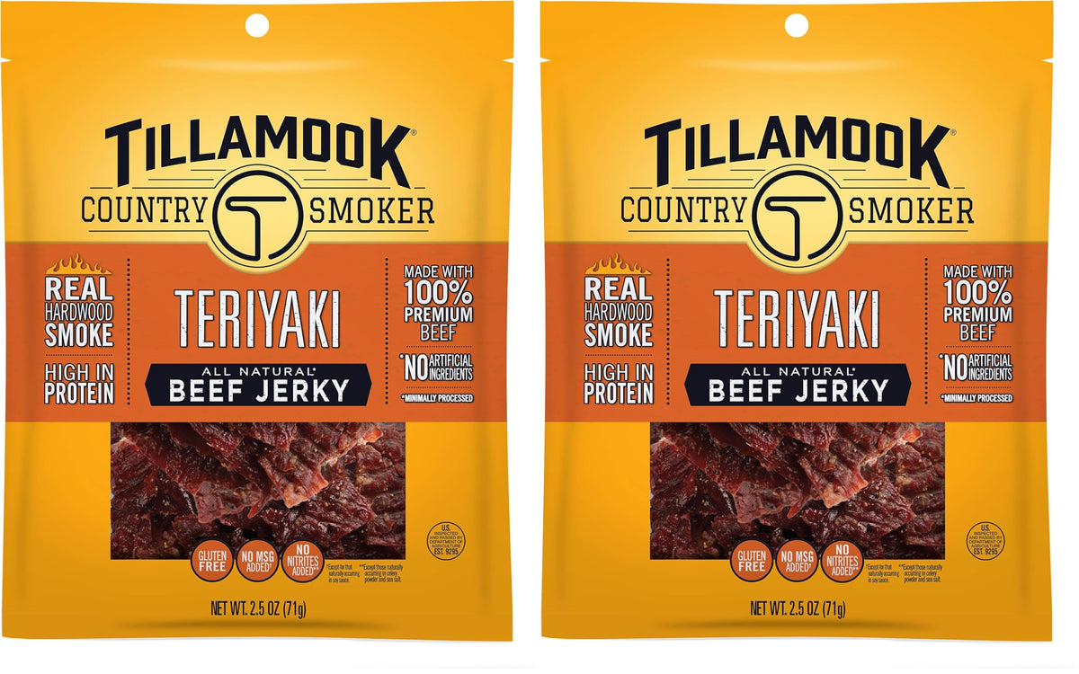TILLAMOOK COUNTRY SMOKER Teriyaki / 2.5 Ounce (Pack of 2) / 1 Jerky