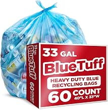Heavy-Duty Blue Recycling Bags by Stock Your Home – 1 Count (Pack of 60), 4224.0 ounces, Plastic, Blue, Pack of 60