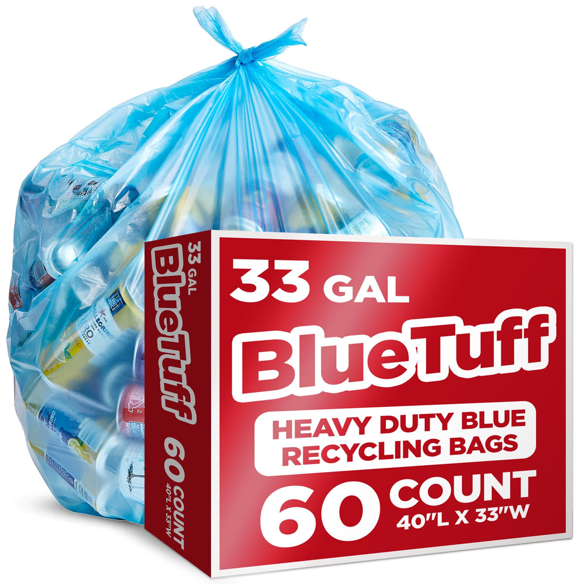 Stock Your Home 60 / 1 Count (Pack of 60) / Blue Trash Bags