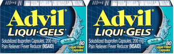 Liqui-Gels Pain Reliever and Fever Reducer by Advil – 80 Count (Pack of 2), Other, Pack of 2, Model F00573016940V