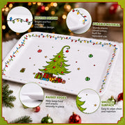 Havawish Christmas Tree Platters, 15.2 x 11 Inch Melamine Set, Multicolor