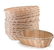 TableCraft C1174W Cash & Carry Handwoven Oval Serving Basket, 9"x6"x2.25", Durable Polypropylene Cord, Natural Wicker Design for Bread and Table Settings