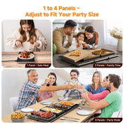 FEPPO Electric Warming Tray, 33x15 Inch Glass Surface, Black and Gray