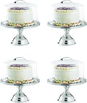 Tablecraft Products 821422 Cake Stand & Cover Set, 12.75" Dia x 13.75" H - 4 Pack