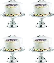 Tablecraft Products 821422 Cake Stand & Cover Set, 12.75" Dia x 13.75" H - 4 Pack