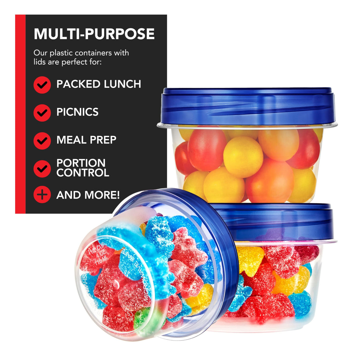 Stock Your Home 4 oz / blue / 6 Pack Container Sets