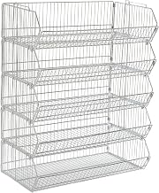 Global Industrial Stackable Wire Storage Bin Rack, 36"W x 20"D x 45"H, 5 Wire Bins