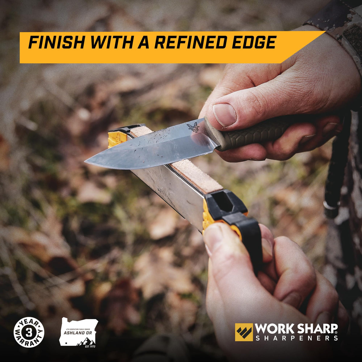Guided Field Sharpener by WORK SHARP – One Size, Diamond and Ceramic Sharpener, Black, Model WSGFS221