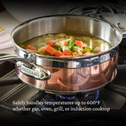 CopperBond Collection - 100% Pure Copper Sauce Pan by Hestan – 2 Quarts, Copper, Model 31594