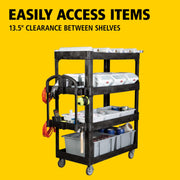 Rubbermaid Commercial Products Black / Large / 4-Shelf Service Carts
