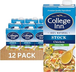 College Inn Unsalted Chicken Stock, 12 Pack, 32 oz Carton