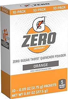 Gatorade G Zero Powder Packets Orange 20oz 10ct