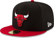 New Era NBA Chicago Bulls Men's 2-Tone 59FIFTY Fitted Cap, 6.875, Black