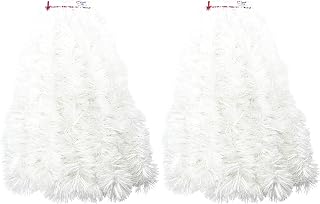 2 Packs White Super Duper Thick Tinsel Garland 50 Ft Total (Two Strands Each 25 ft Long) (White, 50 Ft. (Two 25 ft Tinsels) 2 Bags