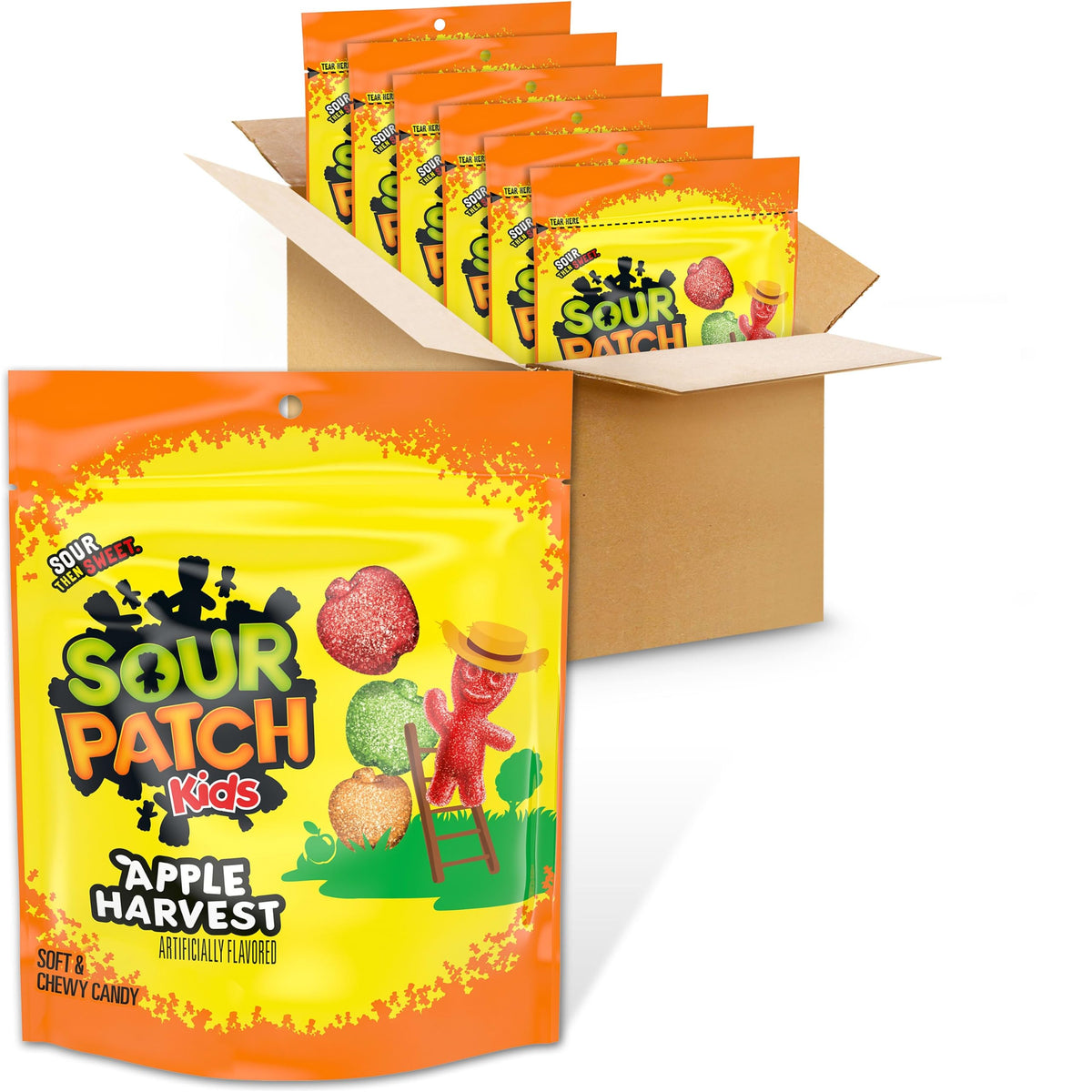 Sour Patch Kids Apple / 10 Ounce (Pack of 6) / Green,Orange,Red Gummy Candy