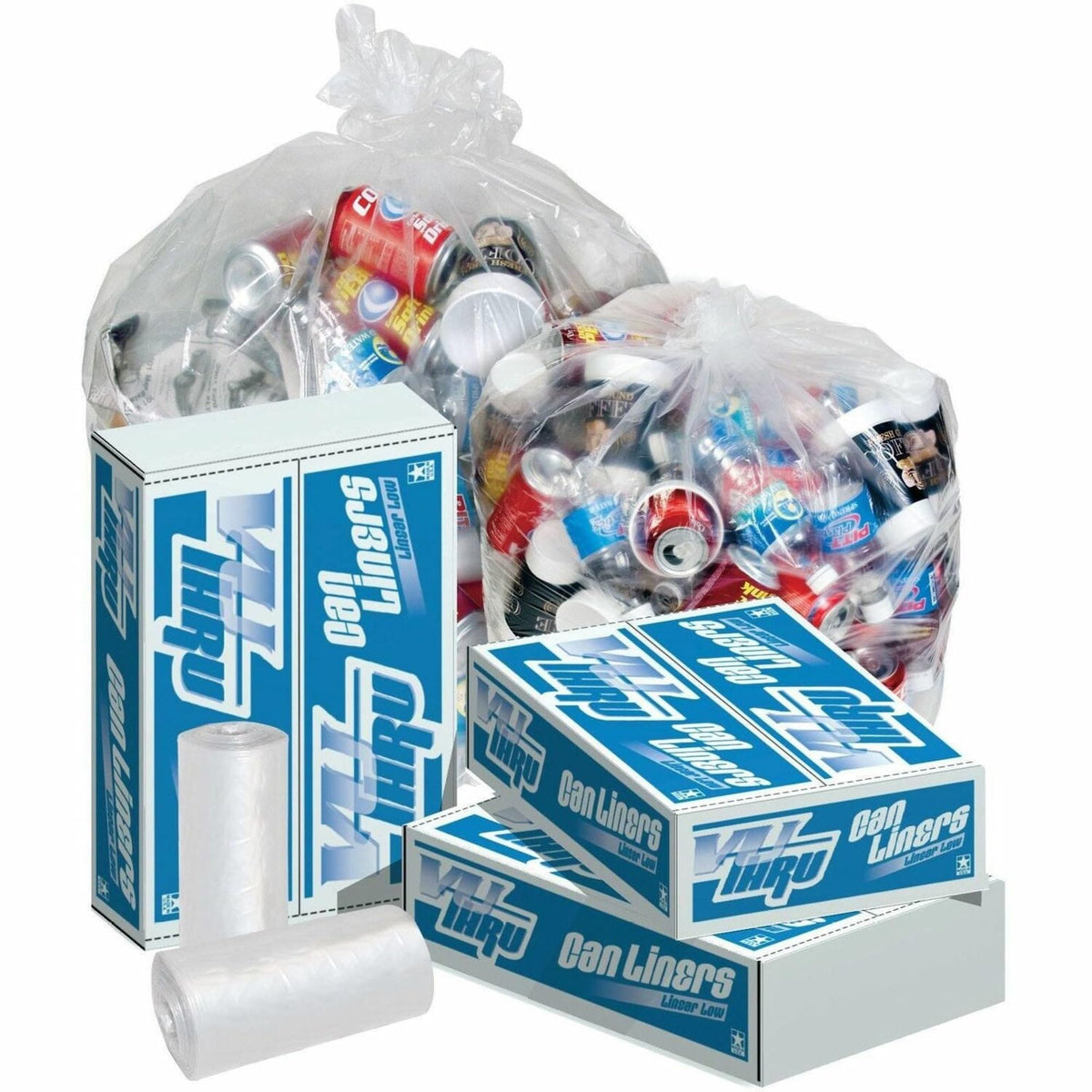 Linear Low Can Liners by Pitt Plastics – 1 Count (Pack of 100), 38.0 fluid_ounces, Plastics, Clear, Pack of 100