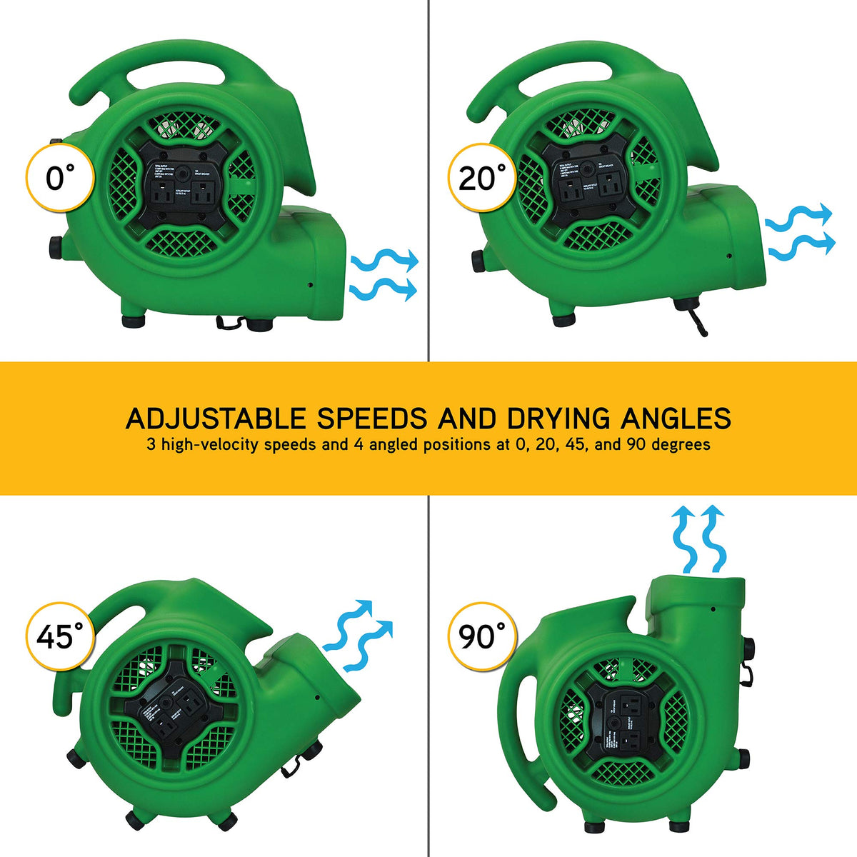 XPOWER 13.9 x 14.8 x 14.6 inches / Pro P-430AT / Green Floor Fans