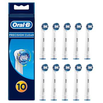 Precision Clean Brush Heads 8 + by Oral-B – 10 Count (Pack of 1), Nylon, White, Pack of 10, Model EB208+2