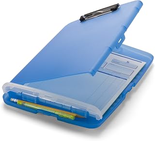 Officemate Slim Clipboard Storage Box, Translucent Blue (83304) (Pack of 24)