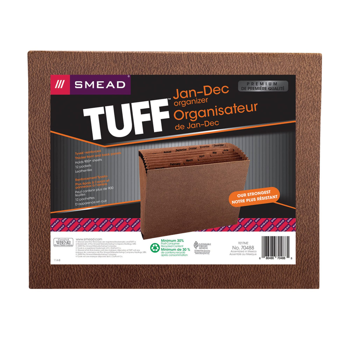 SMEAD Letter / Jan-Dec Index, Letter Size / Leather-like File Jackets & File Pockets