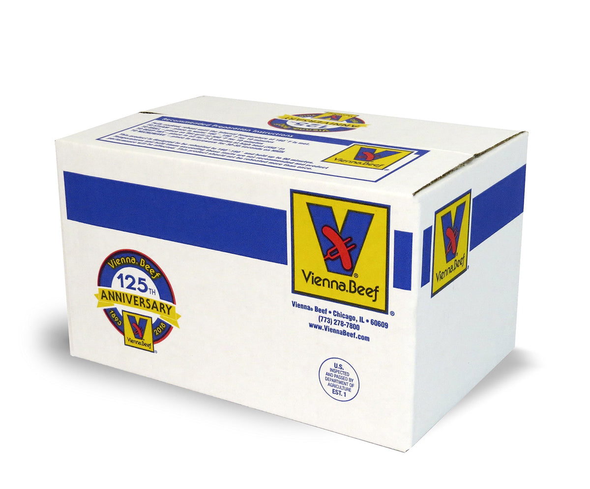 Vienna® Beef Natural Casing Franks 6" 8:1 10 lbs. (Approximately 80 count) by Vienna Beef – 8 per pound, Pack of 80