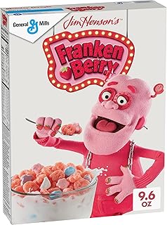 General Mills Franken Berry Cereal with Monster Marshmallows, Kids Breakfast Cereal, Limited Edition, Made with Whole Grain, 9.6 oz