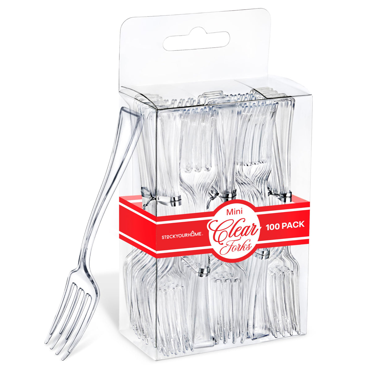 Stock Your Home Mini Fork / Clear / 100 Count Dessert Forks