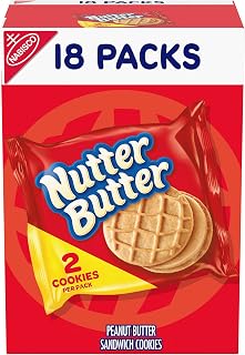 Nutter Butter Peanut Butter Sandwich Cookies, 18 Packs (2 Cookies Per Pack)