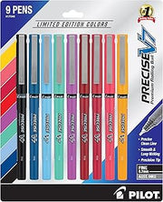 PILOT Precise V7 Rollerball, Limited Edition Assorted Colors, Pack of 9