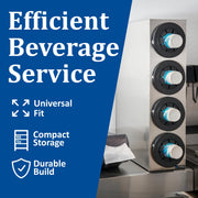 San Jamar 4 Tiers / Silver / 4 Cup Dispensers Commercial Beverage Dispensers