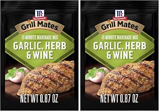 McCormick Grill Mates Garlic, Herb & Wine Marinade Mix, 0.87 oz (Pack of 2)