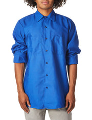Long Sleeve Industrial Solid Work Shirt Royal Blue Large - 5 Pack by Red Kap – Royal Blue, Pack of 5, Model SP14