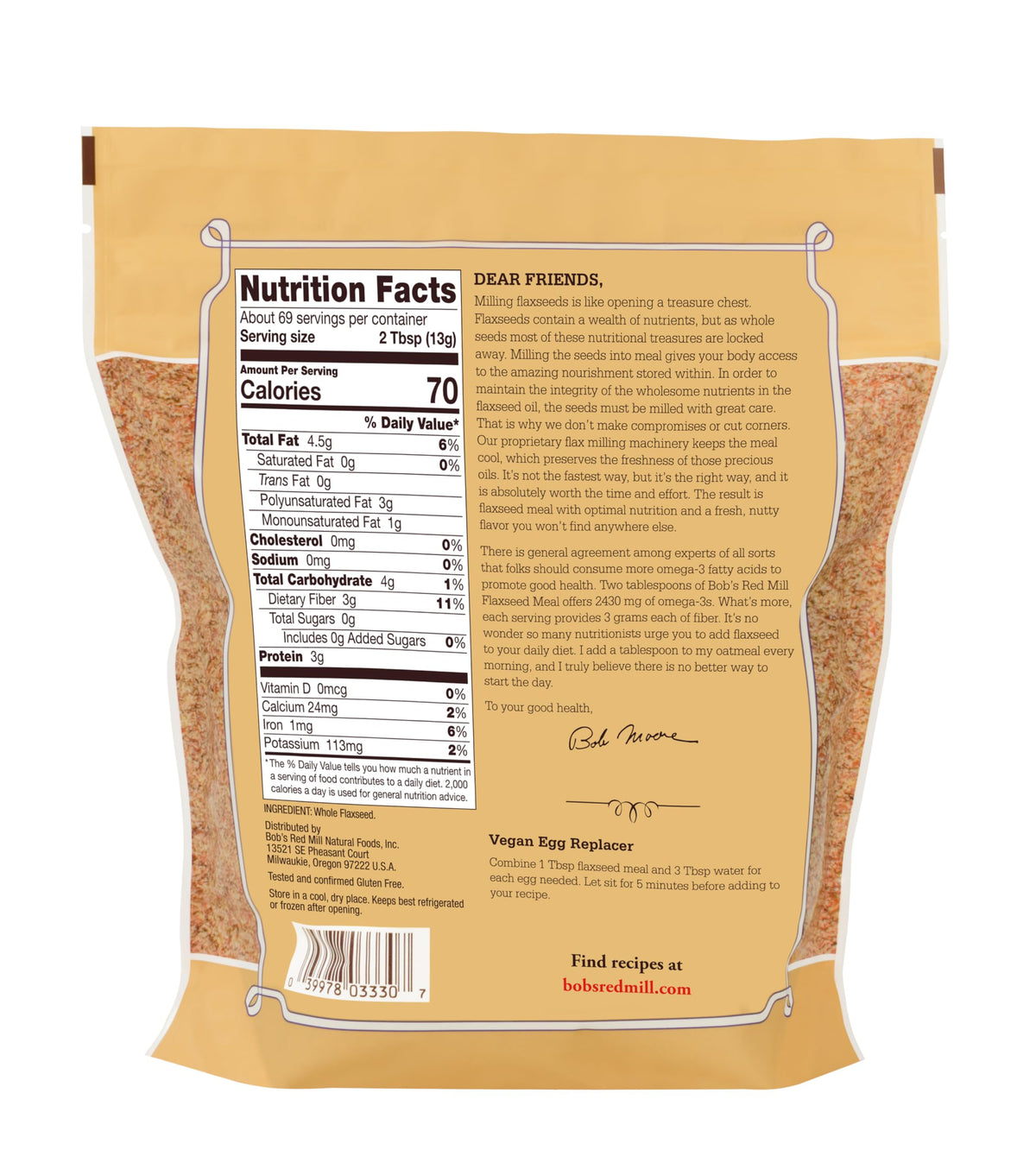 Flaxseed Meal by Bob's Red Mill – 32 Ounce (Pack of 4), Model 1235S324