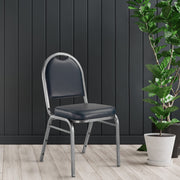 Dome Vinyl Upholstered Padded Stack Chair Midnight Blue by National Public Seating – Vinyl, Midnight Blue, Model 9204-SV