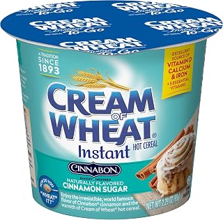 Cream of Wheat Instant Hot Cereal To-Go Cups, Cinnabon, 2.29 Ounce