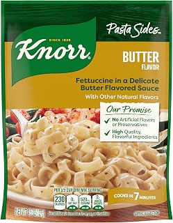 Knorr Pasta Sides Butter Fettuccine For Delicious Quick Pasta Side Dishes No Artificial Flavors, No Preservatives, No Added MSG 4.5 oz (Pack of 5)