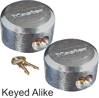 Master Lock 6271KA 2 Pack - 2-7/8in. ProSeries Reinforced Hidden Shackle Rekeyable Pin Tumbler Keyed Alike Padlock, Chrome
