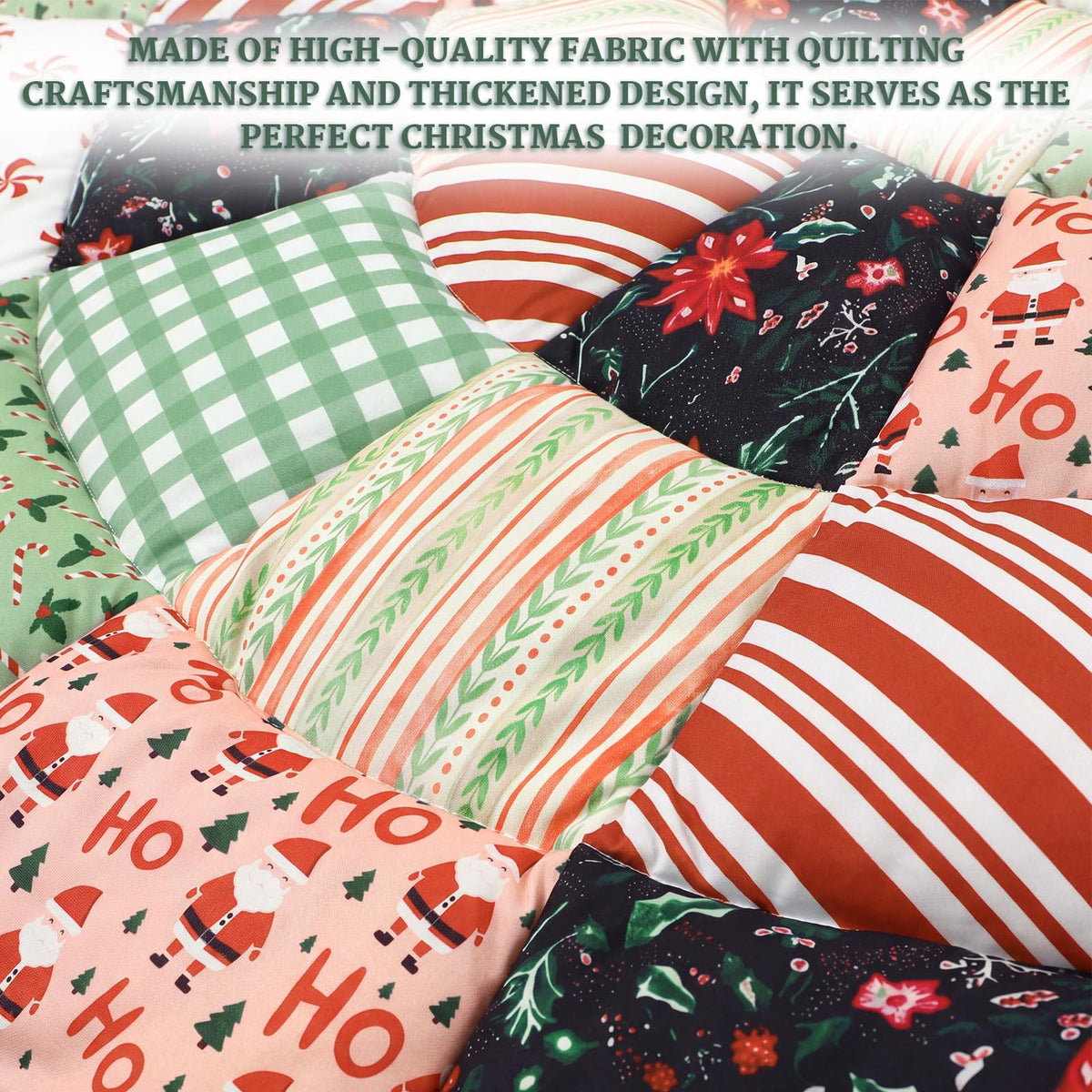 Junkin Quilted Tree Skirt, 48 Inch Diameter, Colorful Patchwork