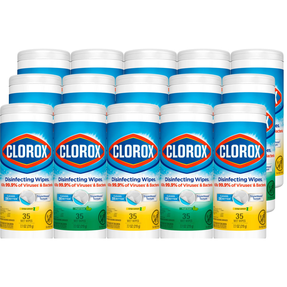 Disinfecting Wipe by Clorox – 35 Count (Pack of 15), stainless steel, Pack of 15, Model 30112