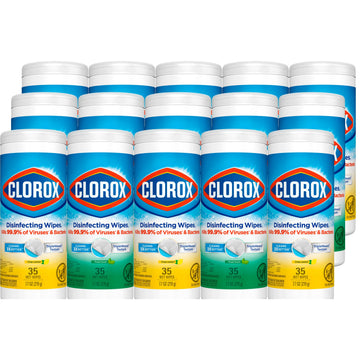 Disinfecting Wipe by Clorox – 35 Count (Pack of 15), stainless steel, Pack of 15, Model 30112