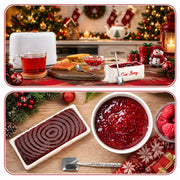 Potchen Ceramic Cranberry Can Serving Dish with Spatula, Black and White, One Size