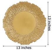 Coloch Charger Plates, 13 Inch Plastic, Set of 12, Gold