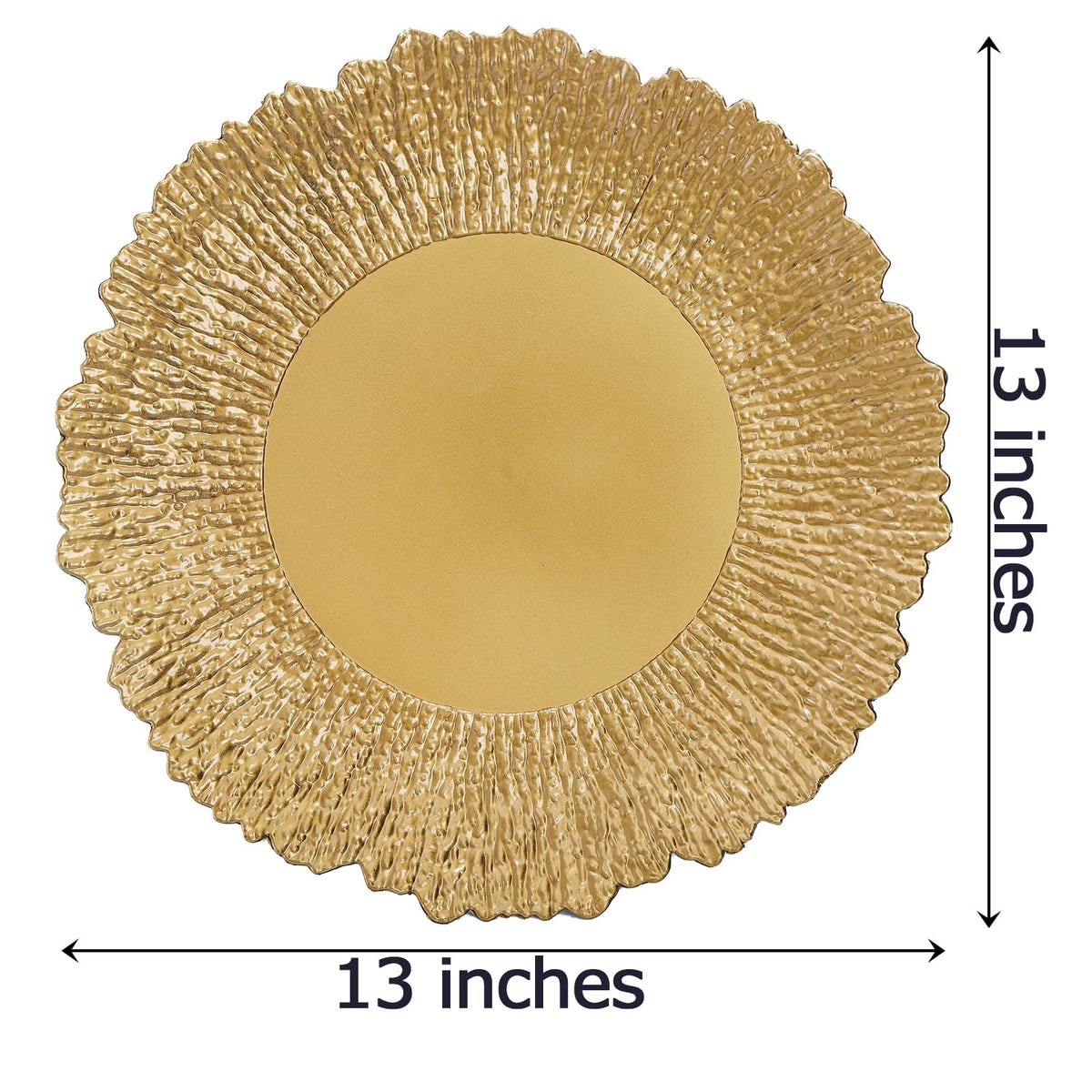 Coloch Charger Plates, 13 Inch Plastic, Set of 12, Gold