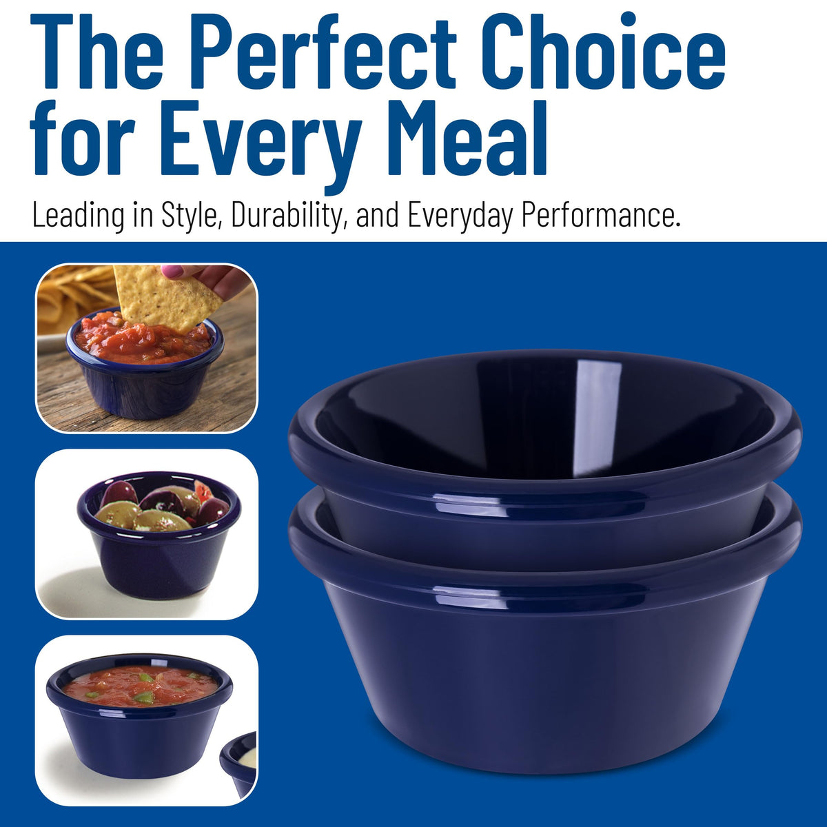 Plastic Ramekin by Carlisle FoodService Products – 6 oz, 6.0 ounces, SAN, Cobalt, Pack of 48