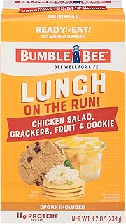 Bumble Bee Lunch On The Run! Chicken Salad Kit | Ready to Eat Easy-Open Canned Chicken Salad with Crackers, Cookie & Mixed Fruit - Shelf Stable & Convenient Protein Meal