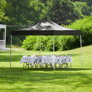 Glownary 10x10 Ft Aluminum Pop Up Canopy Tent – Black Straight Leg, UV-Resistant, Water-Resistant, 100 Sq Ft Coverage, Portable with Roller Bag and Stakes