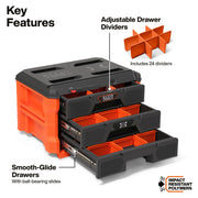 KLEIN TOOLS 3-Drawer / Orange / 50.0 pounds Tool Boxes